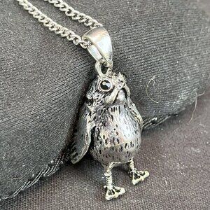 Disney Star Wars Bioworld 3D Metal Porg Necklace on Silver Chain